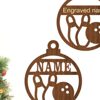 Intra απο ξύλο plywood 3mm-4mm πάχος Χριστουγεννιάτικο στολίδι Bowling Δίασταση 3x3 cm INTRAFABR-77300706 - Image 1