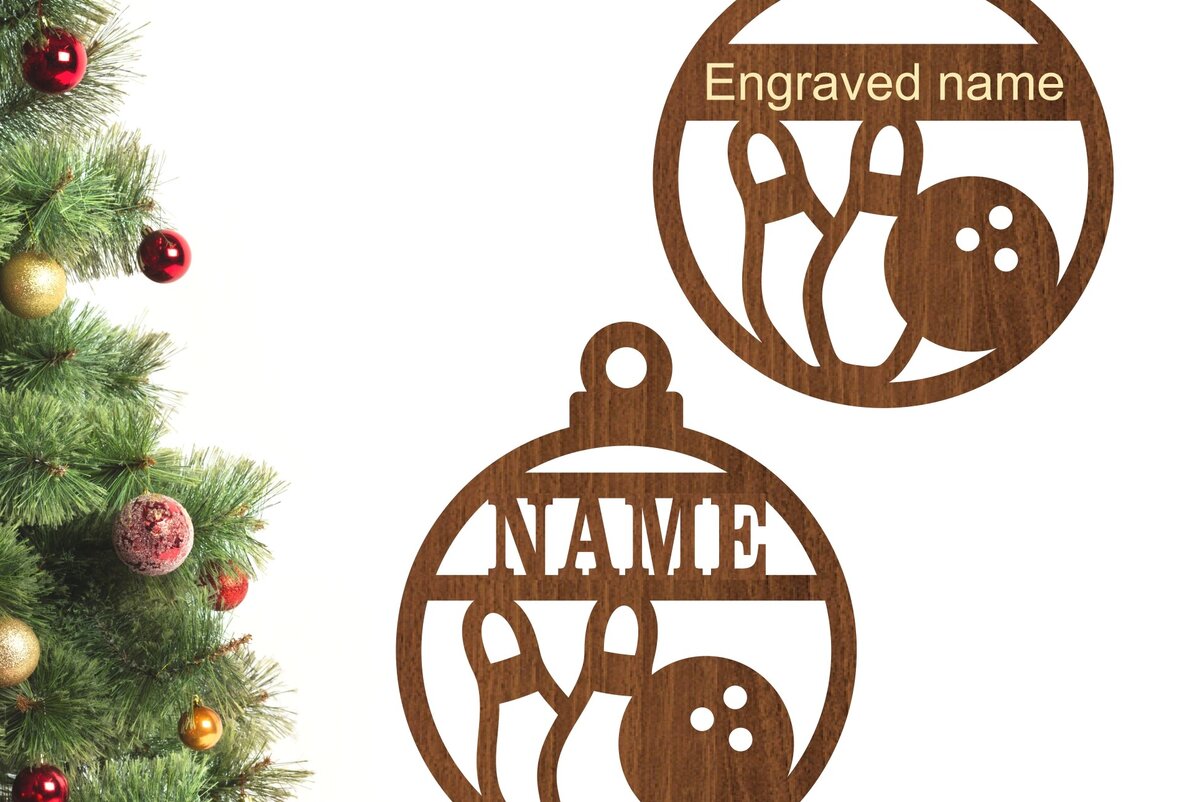 Intra απο ξύλο plywood 3mm-4mm πάχος Χριστουγεννιάτικο στολίδι Bowling Δίασταση 3x3 cm INTRAFABR-77300706