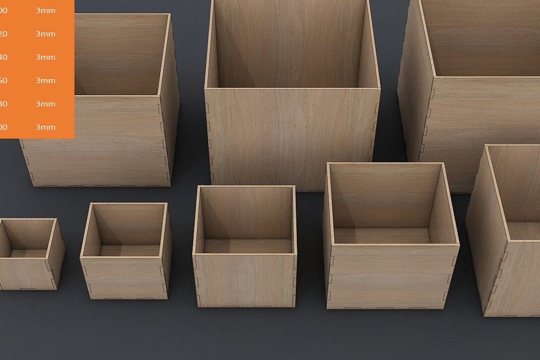 Intra απο ξύλο plywood 3mm-4mm πάχος Box Glowforge 047 Δίασταση 15x15 cm INTRAFABR-34647542 - Image 1