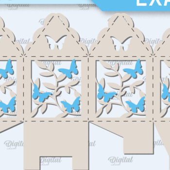 Intra απο ξύλο plywood 3mm-4mm πάχος Box Paper Cut . 3D κουτί δώρου Δίασταση 10x10 cm INTRAFABR-90264526 - Image 2