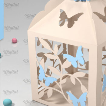 Intra απο ξύλο plywood 3mm-4mm πάχος Box Paper Cut . Τρισδιάστατη χάρτινη κοπή σε κουτί δώρου Δίασταση 10x10 cm INTRAFABR-90262161 - Image 1