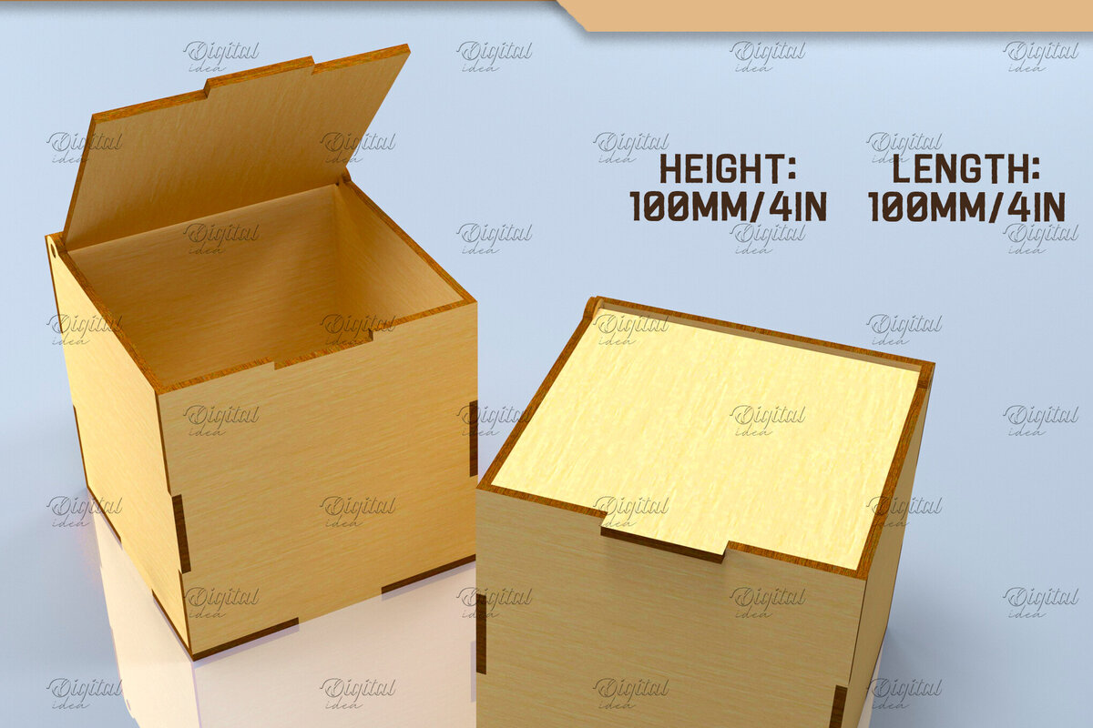 Intra απο ξύλο plywood 3mm-4mm πάχος Κουτί με αναποδογυρισμένο καπάκι. Τρισδιάστατη Δίασταση 30x20 cm INTRAFABR-83493652 - Image 1