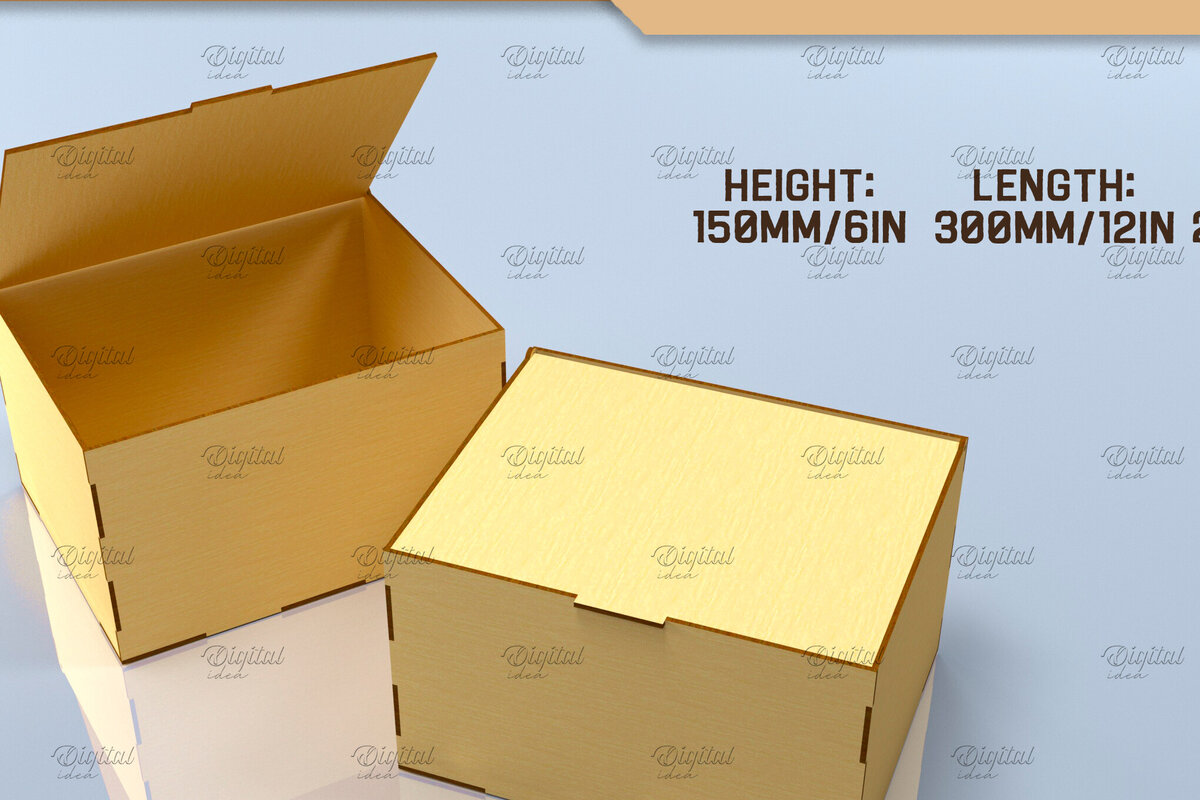 Intra απο ξύλο plywood 3mm-4mm πάχος Κουτί με αναποδογυρισμένο καπάκι. Τρισδιάστατη Δίασταση 30x20 cm INTRAFABR-83494246 - Image 1