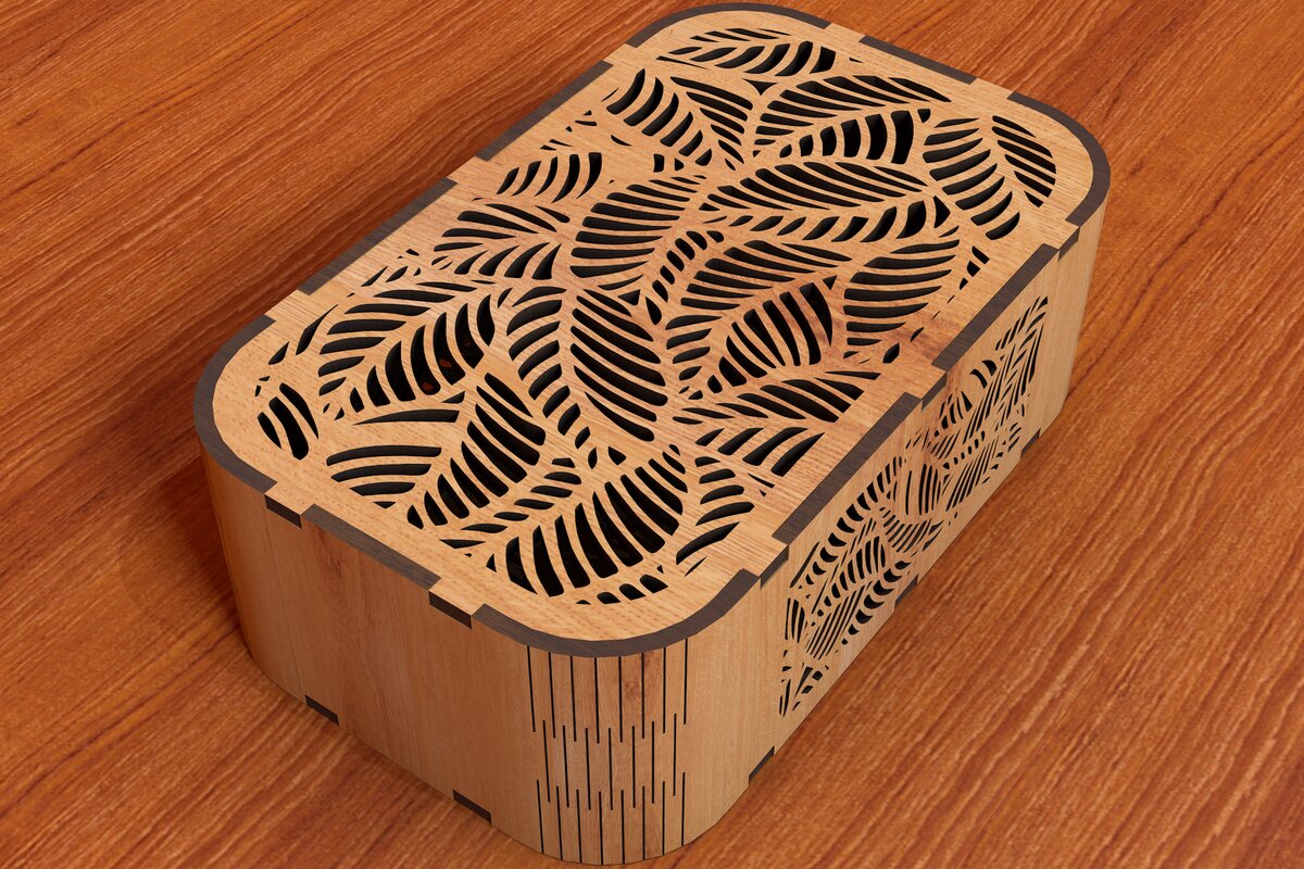 Intra απο ξύλο plywood 3mm-4mm πάχος Κουτί με floral στολίδι Δίασταση 2x2 cm INTRAFABR-108720849