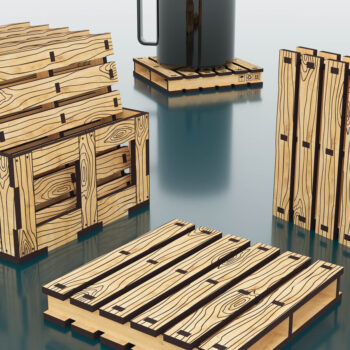 Intra απο ξύλο plywood 3mm-4mm πάχος Coaster Pallet Coaster Δίασταση 15x15 cm INTRAFABR-57144003 - Image 2