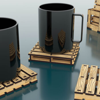 Intra απο ξύλο plywood 3mm-4mm πάχος Coaster Pallet Coaster Δίασταση 15x15 cm INTRAFABR-57144003 - Image 3