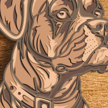 Intra απο ξύλο plywood 3mm-4mm πάχος Boxer Dog Multilayer /Vector Dog/Laye Δίασταση 30x20 cm INTRAFABR-82353523 - Image 1