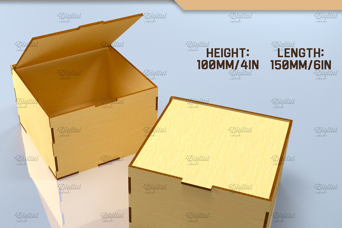 Intra απο ξύλο plywood 3mm-4mm πάχος Κουτιά με αναδιπλούμενο καπάκι. 3D  Δίασταση 30x20 cm INTRAFABR-83495056 - Image 2