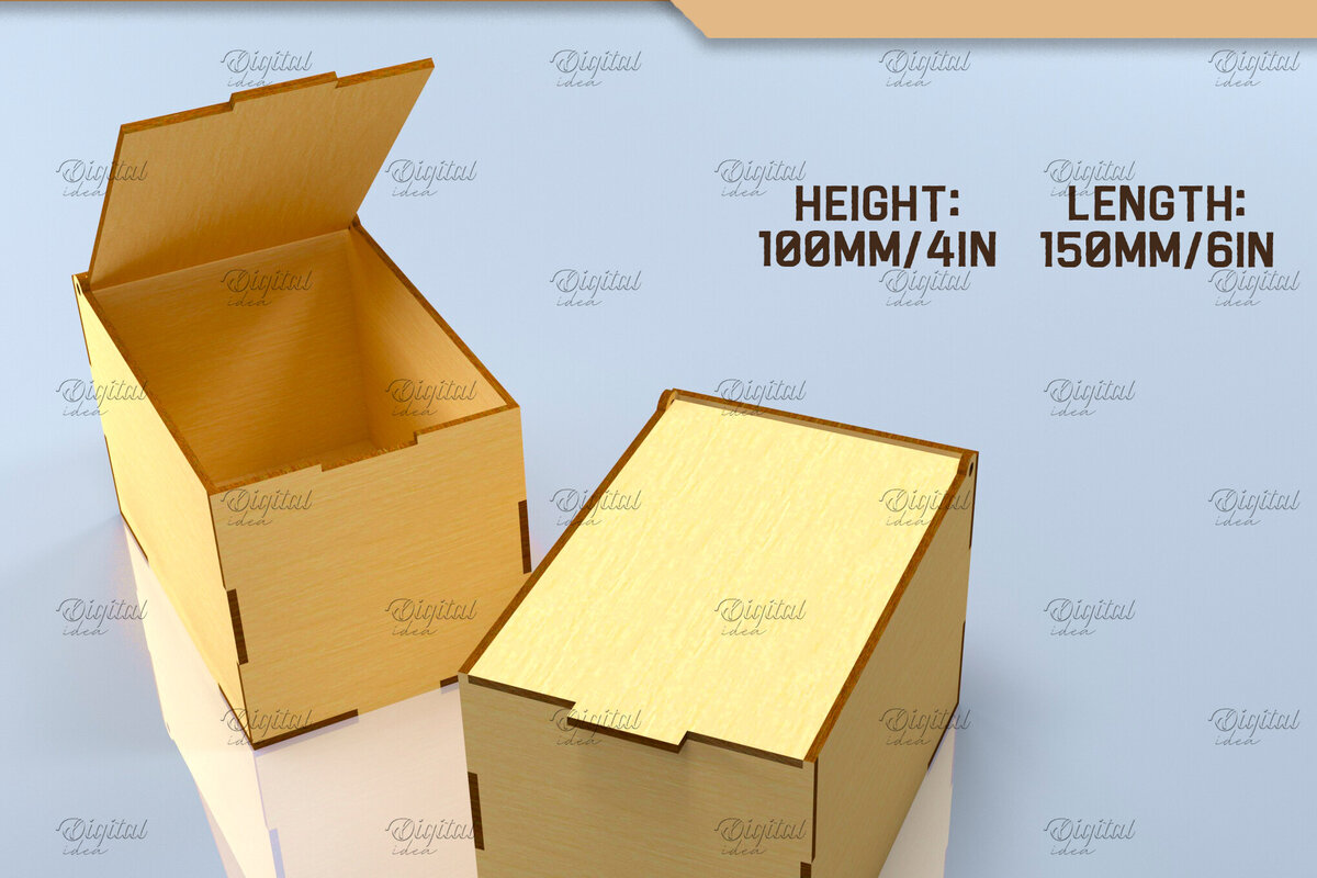 Intra απο ξύλο plywood 3mm-4mm πάχος Κουτιά με αναδιπλούμενο καπάκι. 3D  Δίασταση 30x20 cm INTRAFABR-83495056 - Image 6