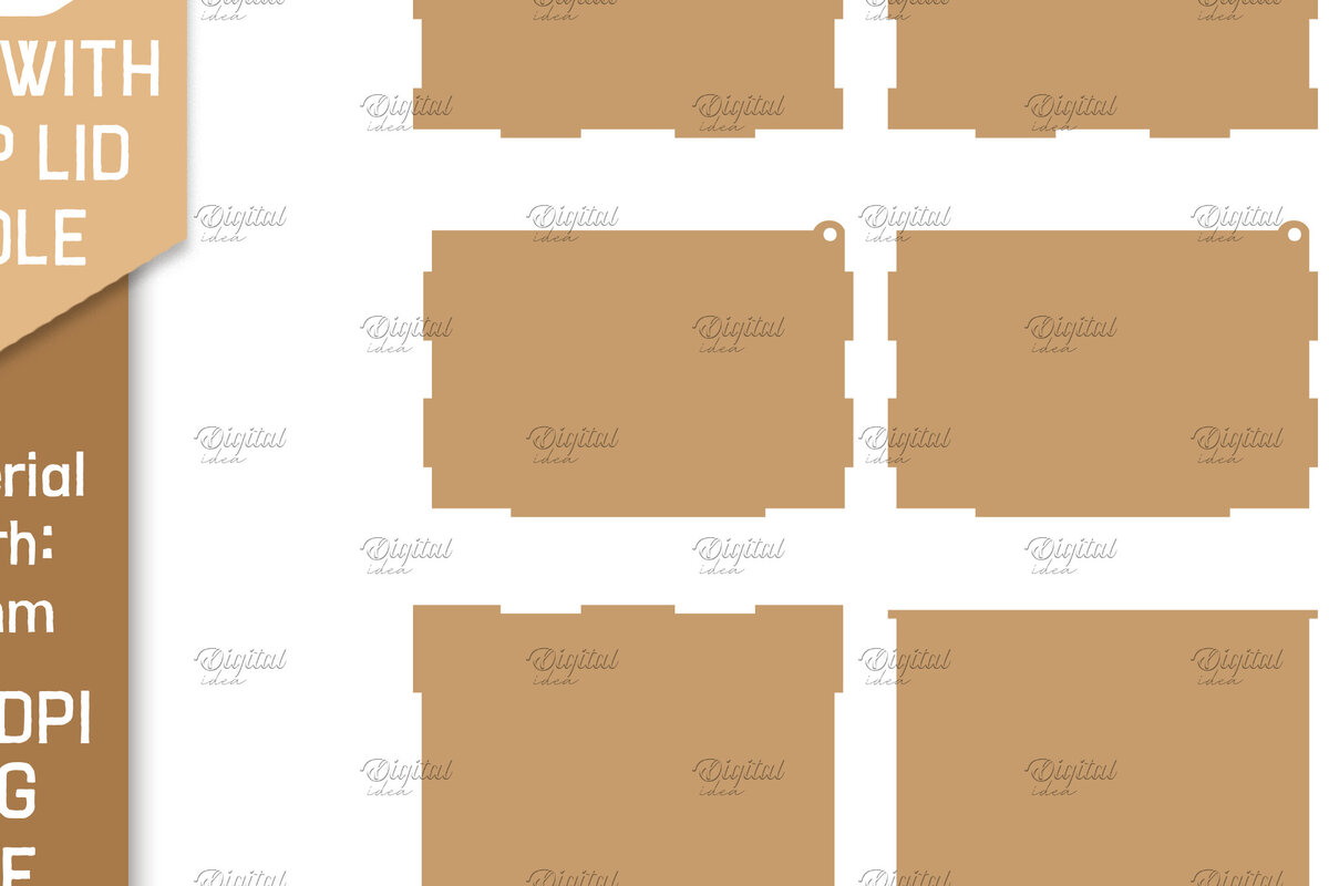 Intra απο ξύλο plywood 3mm-4mm πάχος Κουτιά με αναδιπλούμενο καπάκι. 3D  Δίασταση 30x20 cm INTRAFABR-83495056 - Image 9