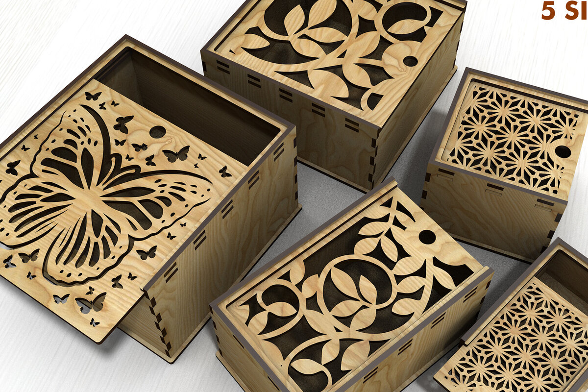 Intra απο ξύλο plywood 3mm-4mm πάχος Κουτιά με δέσμη καπακιού Δίασταση 15x15 cm INTRAFABR-107230933