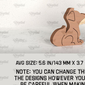 Intra απο ξύλο plywood 3mm-4mm πάχος για αγόρι και σκύλο. Ξύλινο ειδώλιο Δίασταση 30x20 cm INTRAFABR-96277935 - Image 2