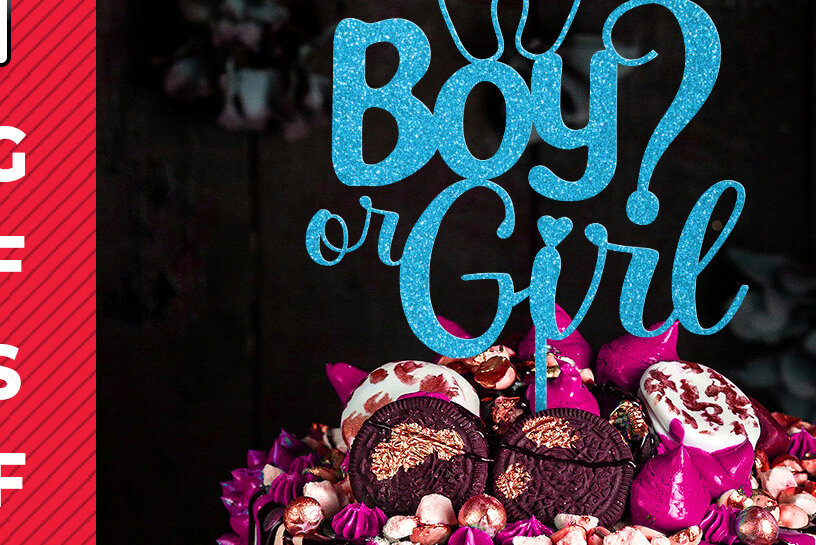 Intra απο ξύλο plywood 3mm-4mm πάχος Boy or Girl Baby Cake Topper Δίασταση 30x20 cm INTRAFABR-28976294 - Image 1