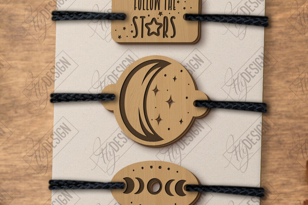 Intra απο ξύλο plywood 3mm-4mm πάχος Βραχιόλια Charm | Αξεσουάρ Δίασταση 5x5 cm INTRAFABR-123577538