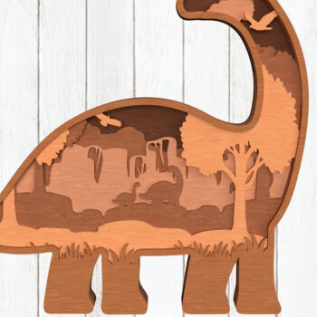 Intra απο ξύλο plywood 3mm-4mm πάχος Σκηνή Δάσους Brachiosaurus Δίασταση 8x8 cm INTRAFABR-119557725 - Image 1