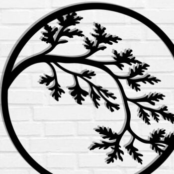 Intra απο ξύλο plywood 3mm-4mm πάχος Branch Metal Wall Art, Branch Δίασταση 40x40 cm INTRAFABR-119072627 - Image 1