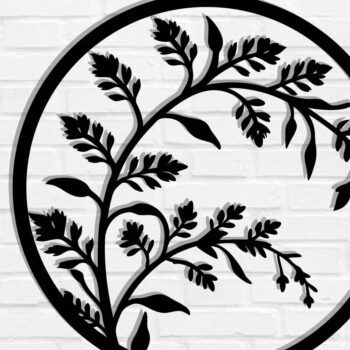 Intra απο ξύλο plywood 3mm-4mm πάχος Branch Metal Wall Art, Branch Δίασταση 40x40 cm INTRAFABR-119072724 - Image 1