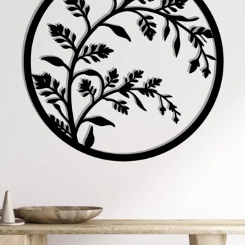 Intra απο ξύλο plywood 3mm-4mm πάχος Branch Metal Wall Art, Branch Δίασταση 40x40 cm INTRAFABR-119072724 - Image 2