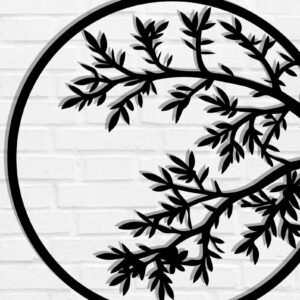 Intra απο ξύλο plywood 3mm-4mm πάχος κοπής με λέιζερ μεταλλικού τοίχου Branch Δίασταση 40x40 cm INTRAFABR-119072896