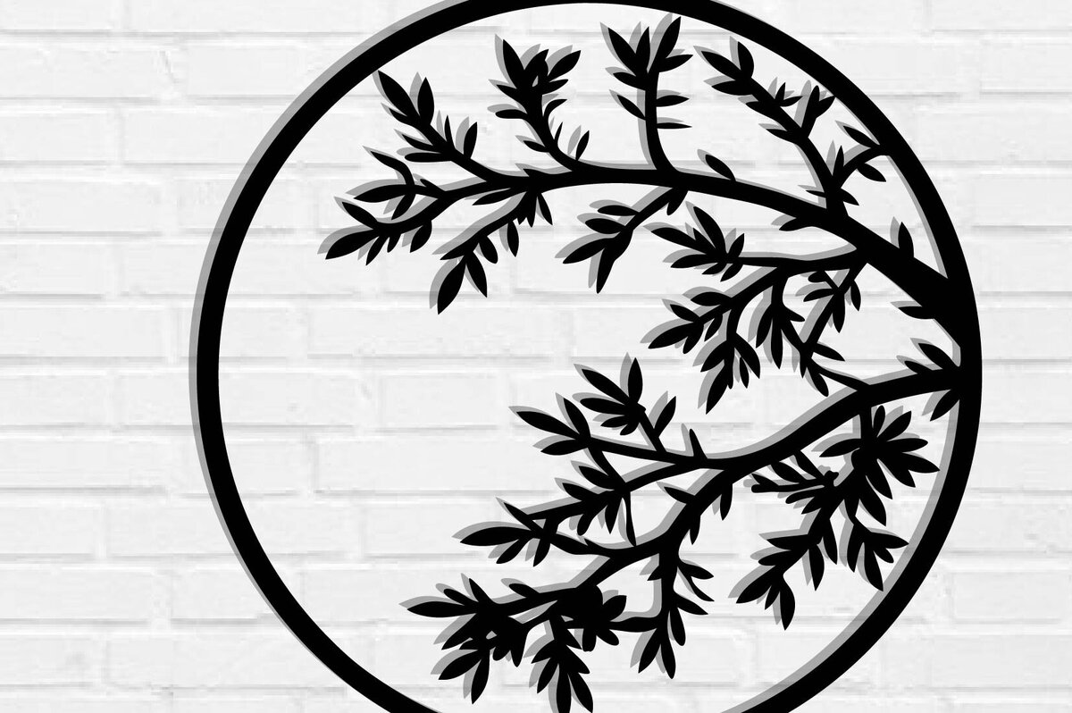 Intra απο ξύλο plywood 3mm-4mm πάχος κοπής με λέιζερ μεταλλικού τοίχου Branch Δίασταση 40x40 cm INTRAFABR-119072896