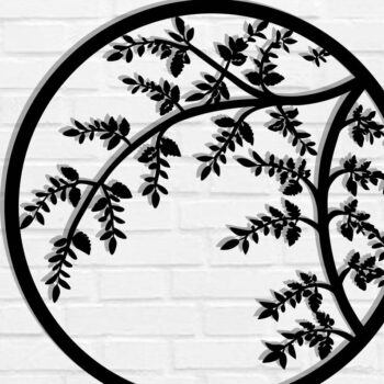 Intra απο ξύλο plywood 3mm-4mm πάχος Branch Metal Wall Art Δίασταση 40x40 cm INTRAFABR-119072699 - Image 1