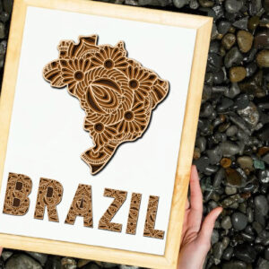 Intra απο ξύλο plywood 3mm-4mm πάχος Ξύλινος χάρτης λέιζερ Mandala της Βραζιλίας Δίασταση 30x30 cm INTRAFABR-66984261