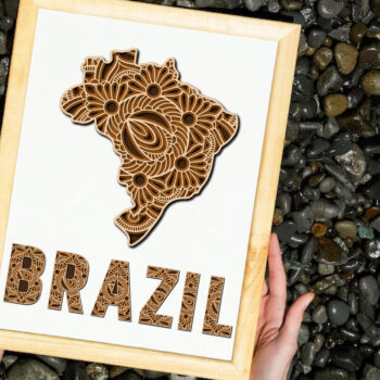 Intra απο ξύλο plywood 3mm-4mm πάχος Ξύλινος χάρτης λέιζερ Mandala της Βραζιλίας Δίασταση 30x30 cm INTRAFABR-66984261 - Image 1