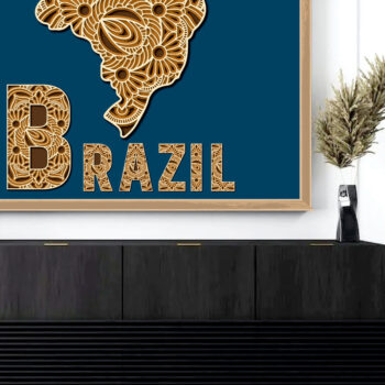 Intra απο ξύλο plywood 3mm-4mm πάχος Ξύλινος χάρτης λέιζερ Mandala της Βραζιλίας Δίασταση 30x30 cm INTRAFABR-66984261 - Image 3