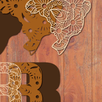 Intra απο ξύλο plywood 3mm-4mm πάχος Ξύλινος χάρτης λέιζερ Mandala της Βραζιλίας Δίασταση 30x30 cm INTRAFABR-66984261 - Image 4