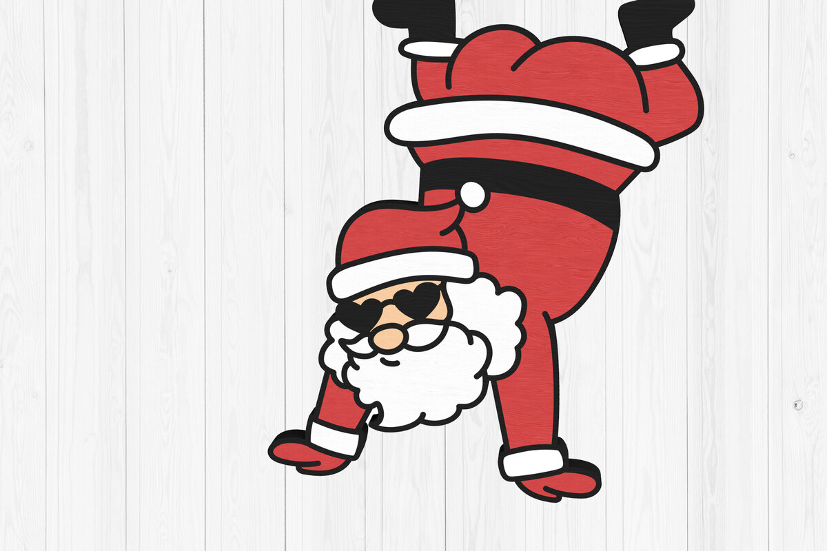 Intra απο ξύλο plywood 3mm-4mm πάχος Breakdancing Santa Στολίδι Δίασταση 8x8 cm INTRAFABR-109548253