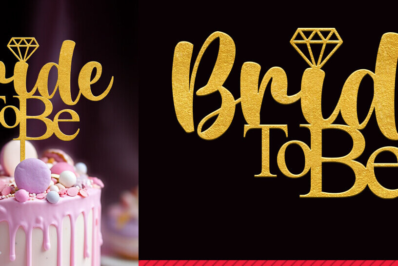 Intra απο ξύλο plywood 3mm-4mm πάχος Bride to Be Cake Topper Cut File Δίασταση 15x15 cm INTRAFABR-88832938 - Image 1