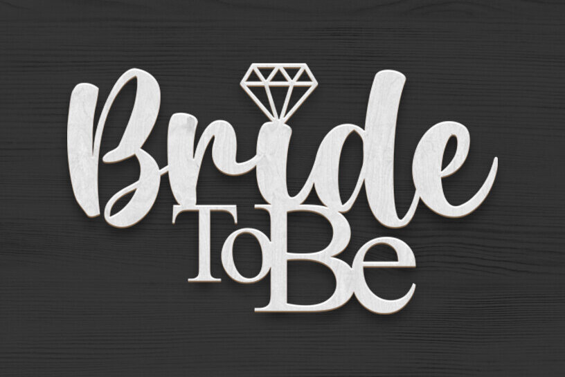 Intra απο ξύλο plywood 3mm-4mm πάχος Bride to Be Cake Topper Cut File Δίασταση 15x15 cm INTRAFABR-88832938 - Image 2
