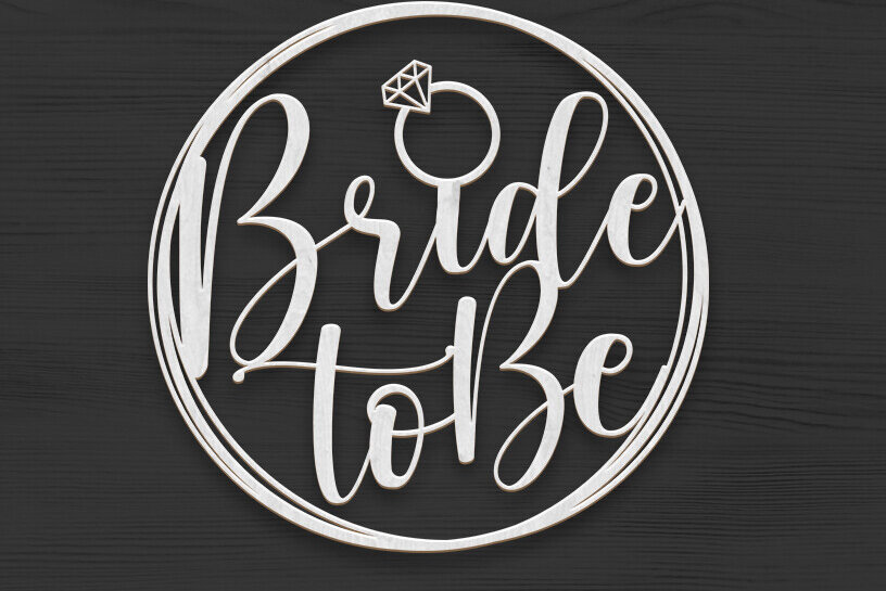 Intra απο ξύλο plywood 3mm-4mm πάχος Bride to Be Cake Topper Cut File Δίασταση 15x15 cm INTRAFABR-88834729 - Image 2