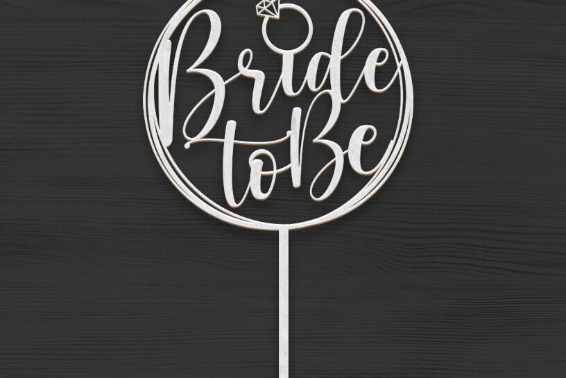 Intra απο ξύλο plywood 3mm-4mm πάχος Bride to Be Cake Topper Cut File Δίασταση 15x15 cm INTRAFABR-88834729 - Image 3