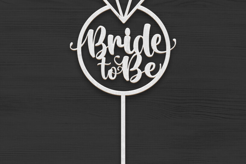 Intra απο ξύλο plywood 3mm-4mm πάχος Bride to Be Cake Topper Cut File Δίασταση 15x15 cm INTRAFABR-88727888 - Image 3
