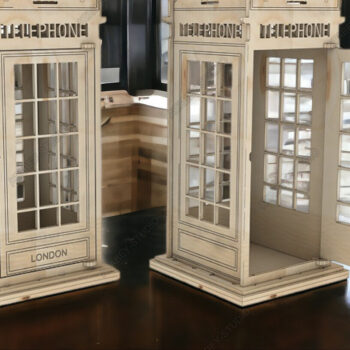 Intra απο ξύλο plywood 3mm-4mm πάχος Βρετανικός τηλεφωνικός θάλαμος, σχέδια τηλεφωνικής θυρίδας Δίασταση 30x20 cm INTRAFABR-92959499 - Image 1