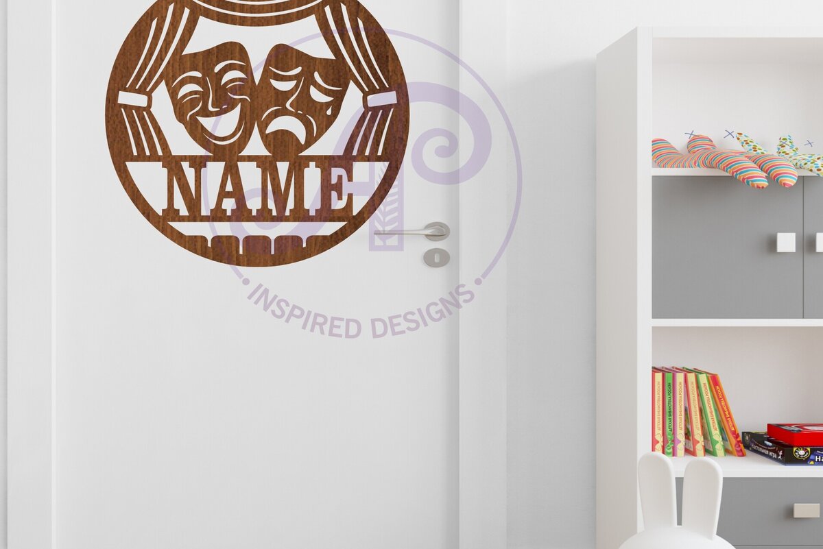 Intra απο ξύλο plywood 3mm-4mm πάχος Πινακίδα ονόματος θέματος Broadway Theatre Arts Δίασταση 6x6 cm INTRAFABR-109774639 - Image 3