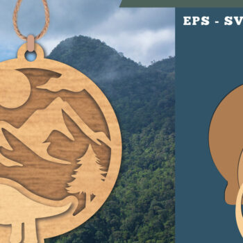 Intra απο ξύλο plywood 3mm-4mm πάχος Στολίδι Brontosaurus Cut  Δίασταση 8x8 cm INTRAFABR-112012971 - Image 1