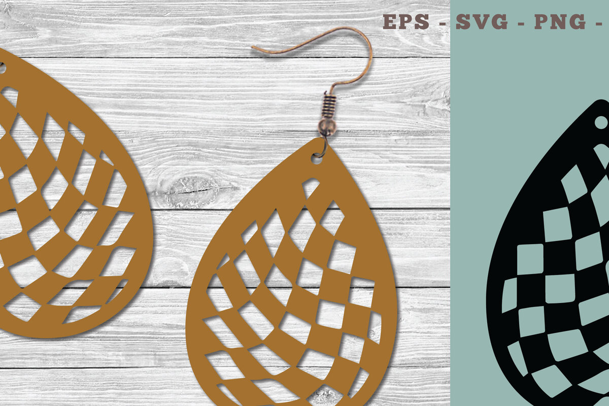 Intra απο ξύλο plywood 3mm-4mm πάχος Σκουλαρίκι με λέιζερ μοτίβο καφέ Cheacker Δίασταση 3x3 cm INTRAFABR-103776642