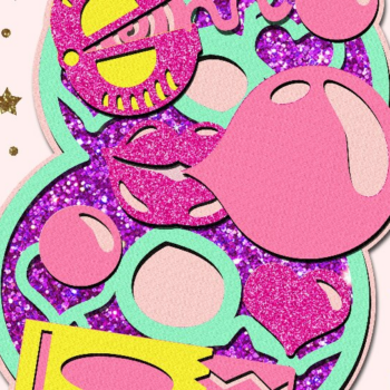 Intra απο ξύλο plywood 3mm-4mm πάχος Bubble Gum Pink Numbers 3D Δίασταση 15x15 cm INTRAFABR-76876254 - Image 1