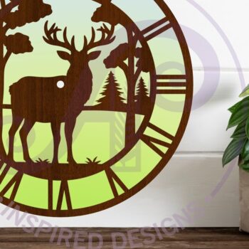 Intra απο ξύλο plywood 3mm-4mm πάχος Ρολόι Buck Deer Ρολόι τοίχου με λέιζερ Δίασταση 8x8 cm INTRAFABR-118172931 - Image 1