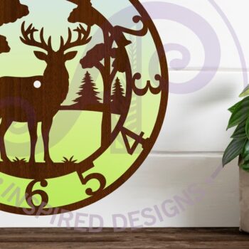 Intra απο ξύλο plywood 3mm-4mm πάχος Ρολόι Buck Deer Ρολόι τοίχου με λέιζερ Δίασταση 8x8 cm INTRAFABR-118172931 - Image 2