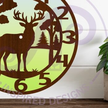Intra απο ξύλο plywood 3mm-4mm πάχος Ρολόι Buck Deer Ρολόι τοίχου με λέιζερ Δίασταση 8x8 cm INTRAFABR-118172931 - Image 3