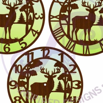 Intra απο ξύλο plywood 3mm-4mm πάχος Ρολόι Buck Deer Ρολόι τοίχου με λέιζερ Δίασταση 8x8 cm INTRAFABR-118172931 - Image 4