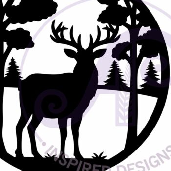 Intra απο ξύλο plywood 3mm-4mm πάχος Πινακίδα τέχνης τοίχου Buck Deer Forest, Δίασταση 10x10 cm INTRAFABR-117375832 - Image 4