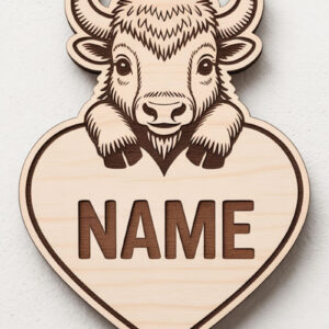 Intra απο ξύλο plywood 3mm-4mm πάχος Buffalo Heart Name Keychain Δίασταση 6x6 cm INTRAFABR-122886771