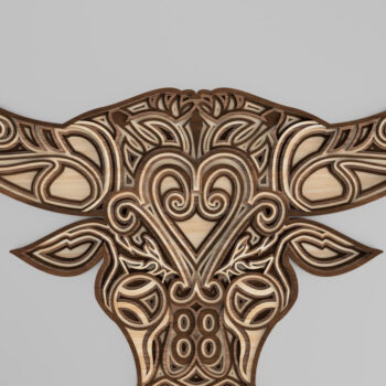 Intra απο ξύλο plywood 3mm-4mm πάχος κοπής Mandala με στρώματα Buffalo Δίασταση 400x400 cm INTRAFABR-18396369 - Image 3