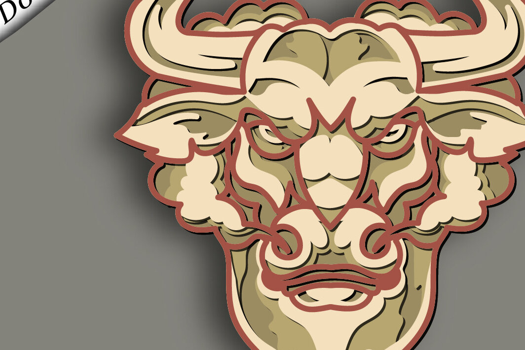 Intra απο ξύλο plywood 3mm-4mm πάχος Bull Multilayer /Vector Bull/3D Layer Δίασταση 30x20 cm INTRAFABR-65086487