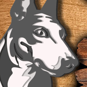 Intra απο ξύλο plywood 3mm-4mm πάχος Bull Terrier /Layered Bull Terrier Δίασταση 30x20 cm INTRAFABR-73044746