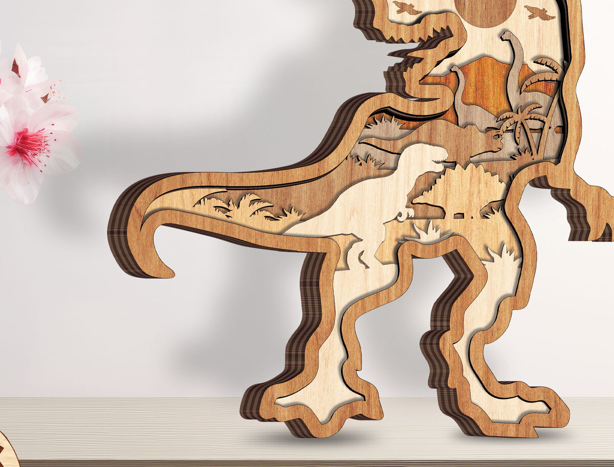 Intra απο ξύλο plywood 3mm-4mm πάχος κομμένου ζώου σε επίπεδο σχεδίασης πακέτου 6 Δίασταση 10x10 cm INTRAFABR-95129994 - Image 3
